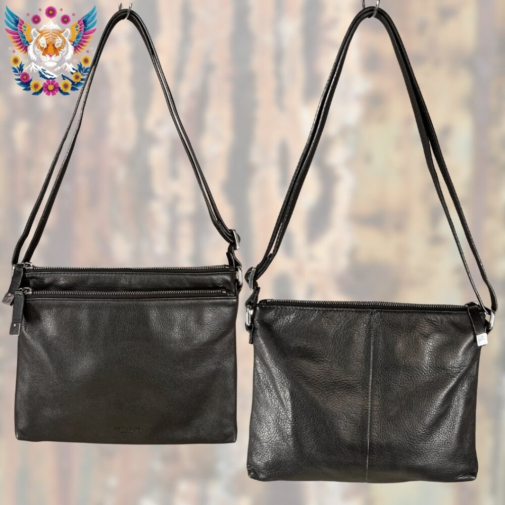 💖 Margot New York: “Jeanne” Black Leather Shoulder Bag 💖